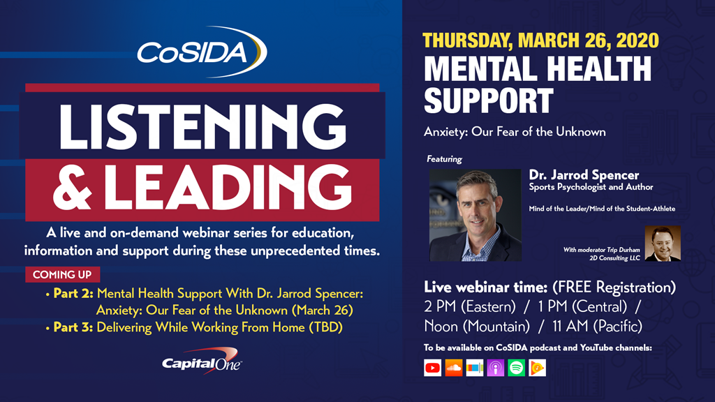 Join Us! Live Webinar: Mental Health Support With Dr. Jarrod Spencer — Anxiety, Our Fear Of the Unknown
